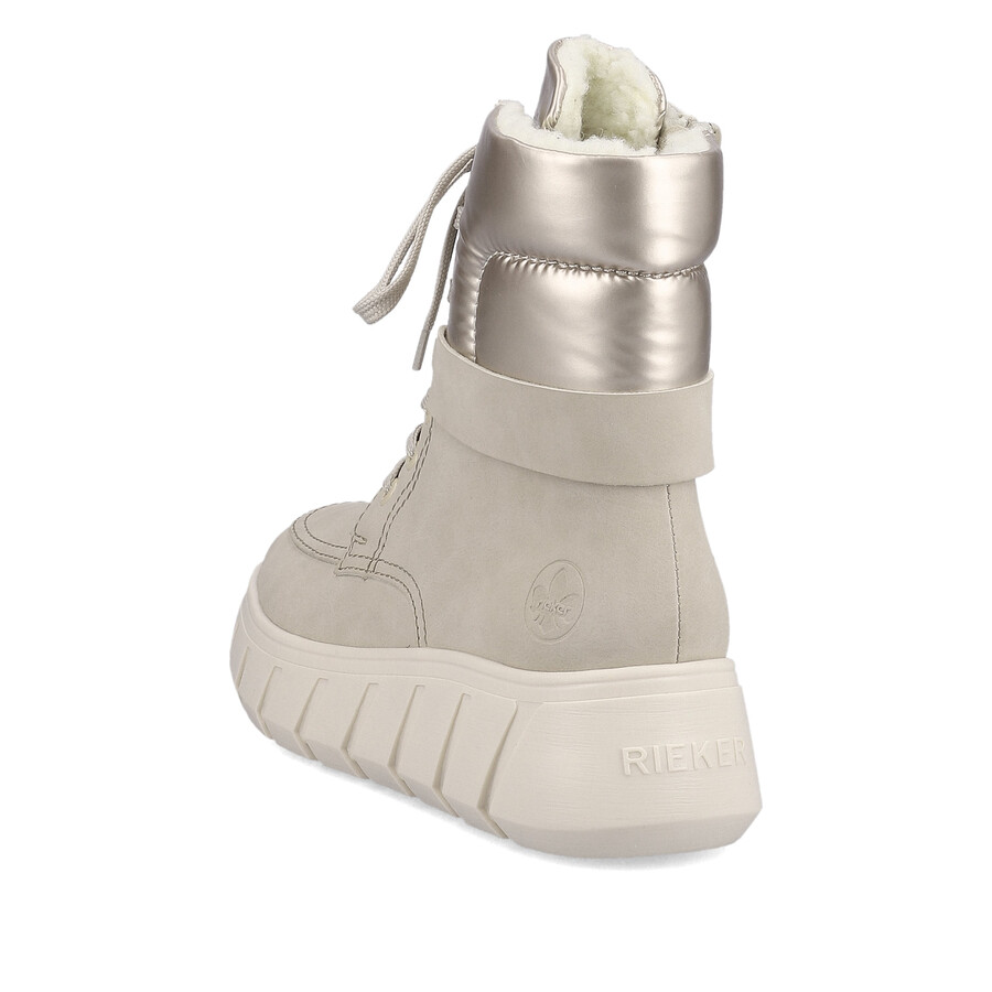 bottes beiges à fermeture éclair pour femmes rieker y3503-62