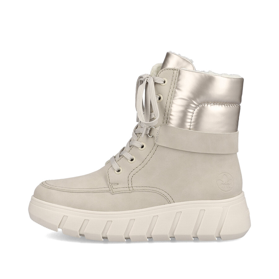 bottes beiges à fermeture éclair pour femmes rieker y3503-62
