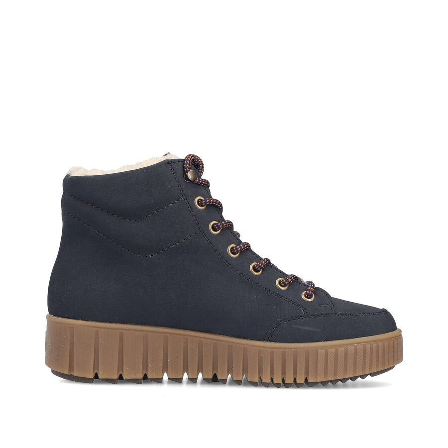 bottes bleues à fermeture éclair pour femmes rieker y6104-14