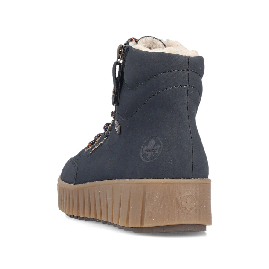 bottes bleues à fermeture éclair pour femmes rieker y6104-14