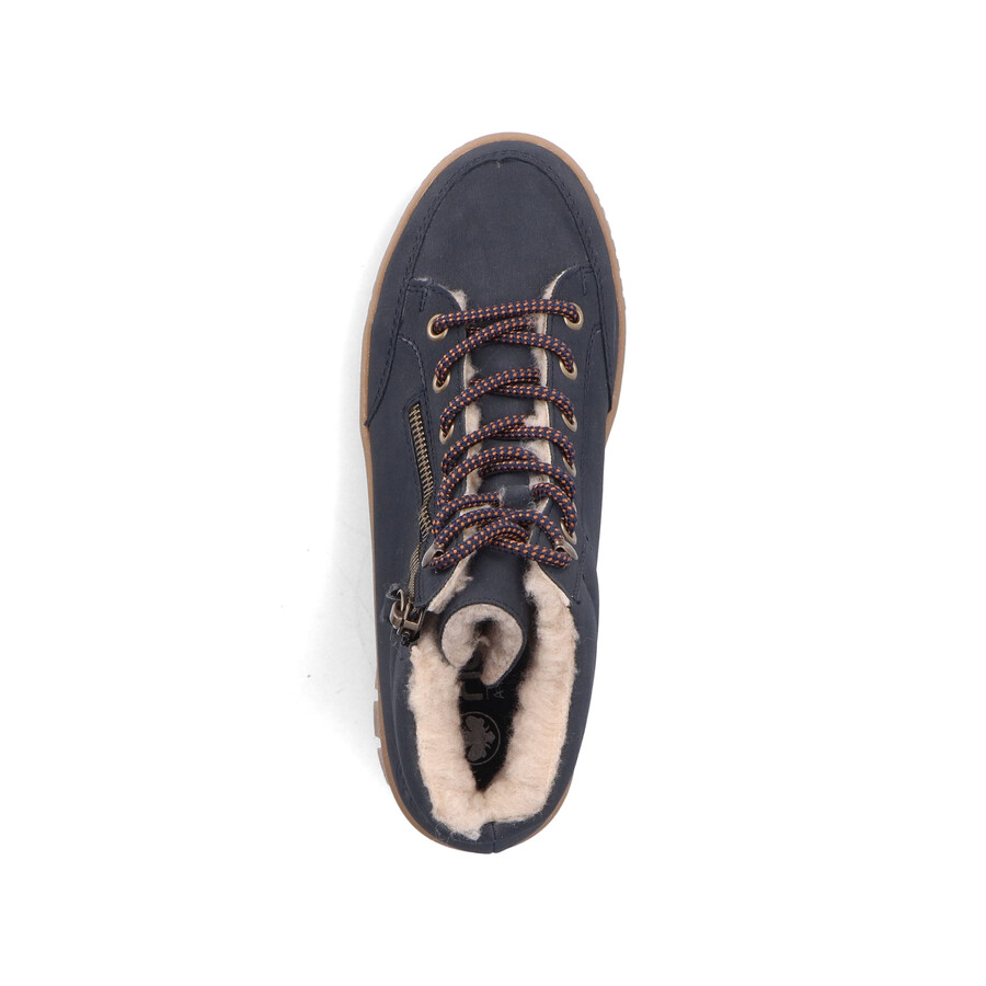 bottes bleues à fermeture éclair pour femmes rieker y6104-14