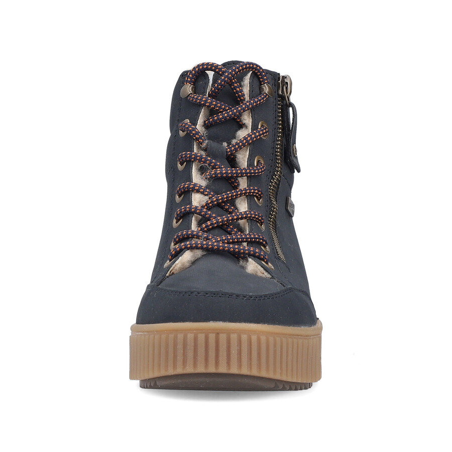 bottes bleues à fermeture éclair pour femmes rieker y6104-14