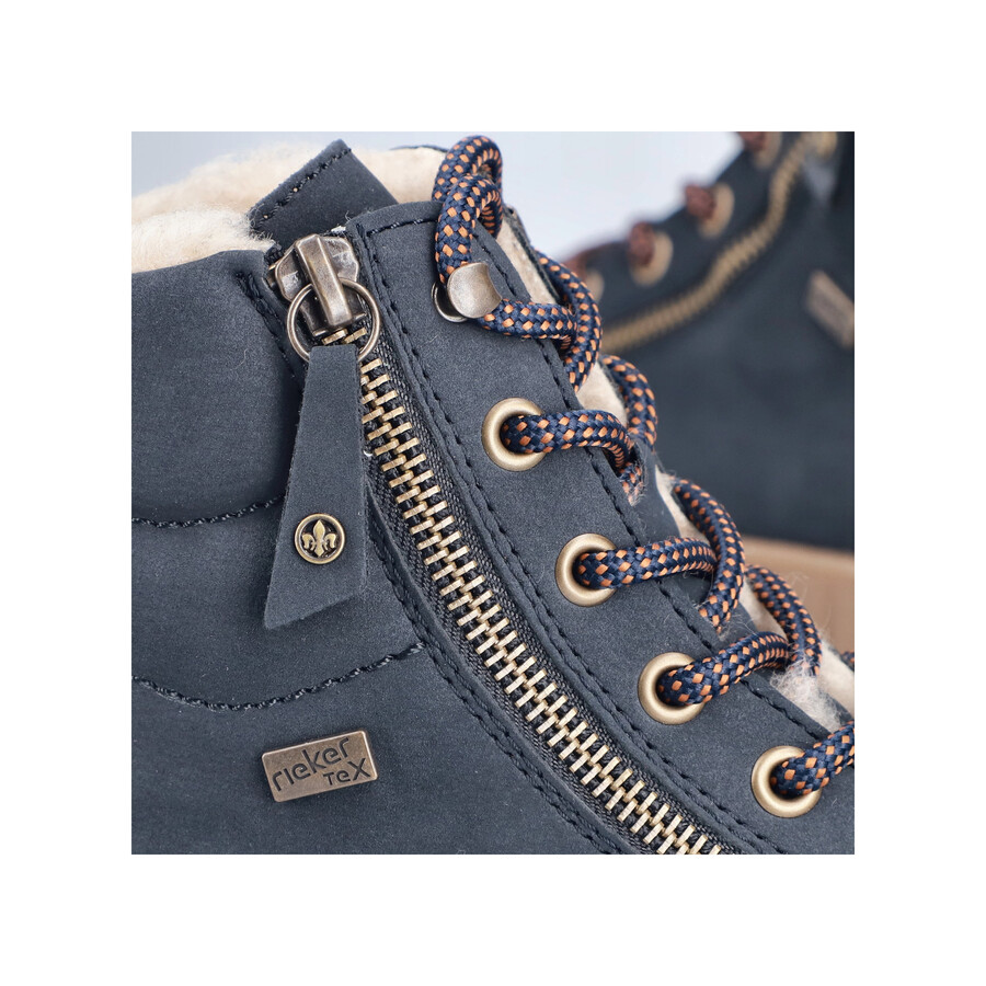 bottes bleues à fermeture éclair pour femmes rieker y6104-14