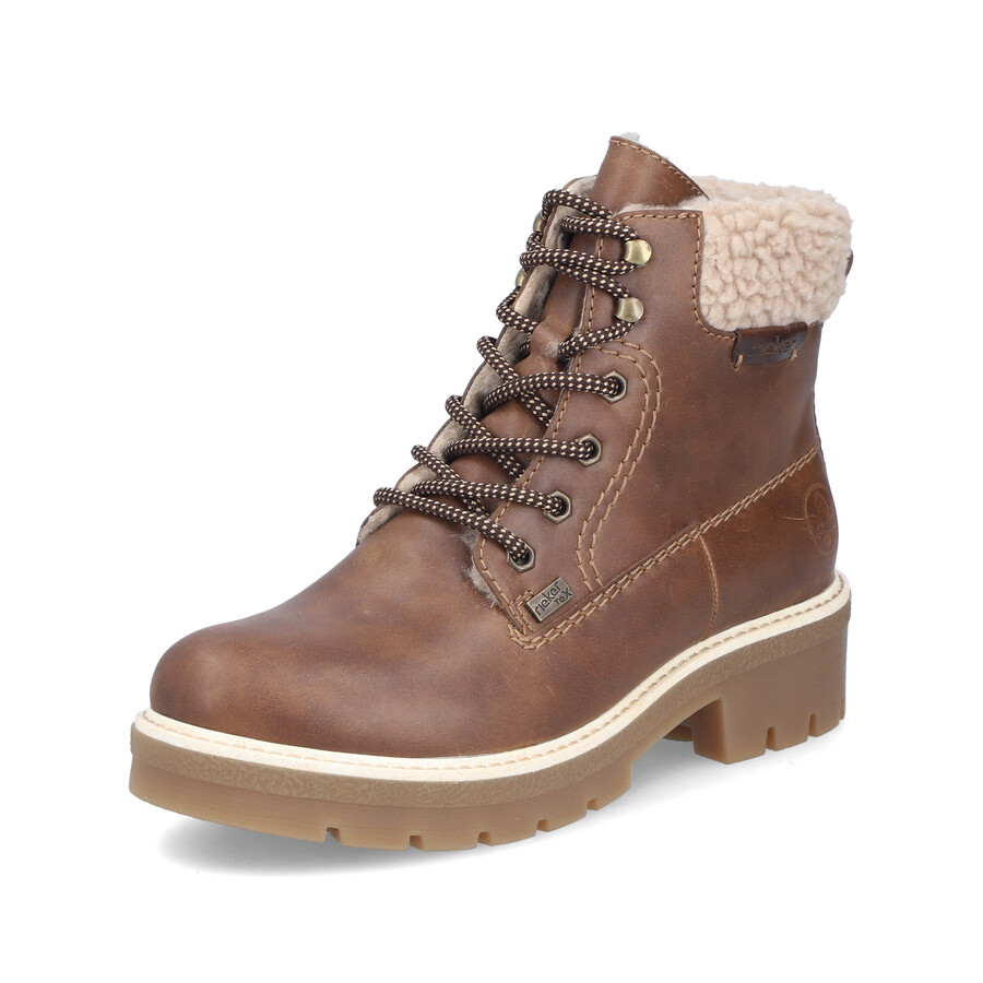 bottes marron à fermeture éclair pour femmes rieker y8118-22