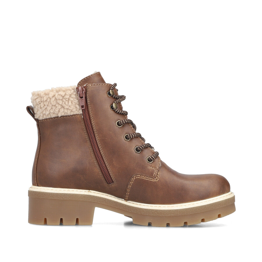 bottes marron à fermeture éclair pour femmes rieker y8118-22