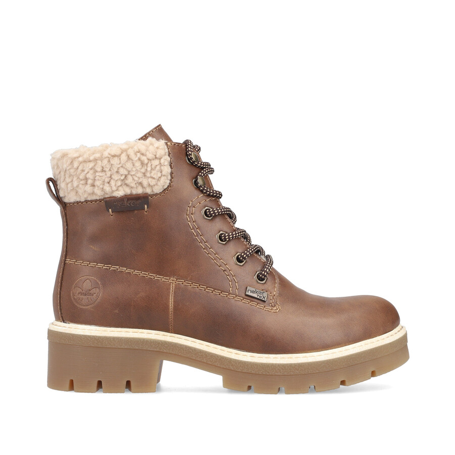 bottes marron à fermeture éclair pour femmes rieker y8118-22