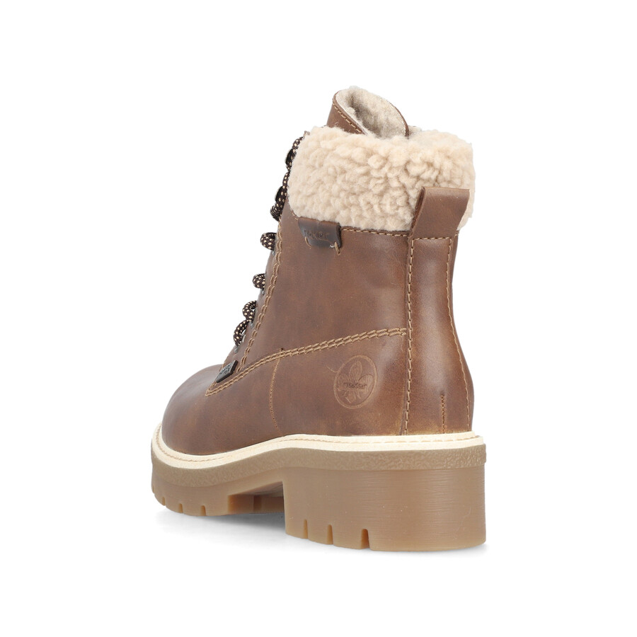 bottes marron à fermeture éclair pour femmes rieker y8118-22