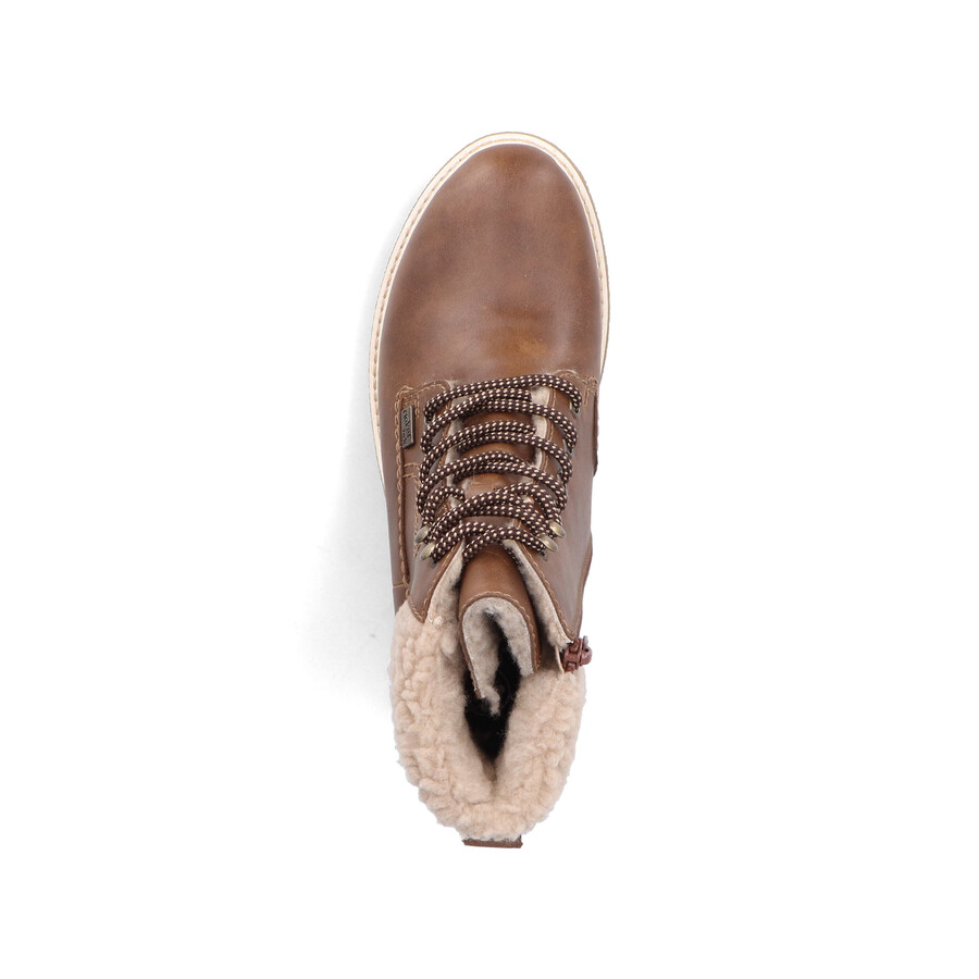 bottes marron à fermeture éclair pour femmes rieker y8118-22