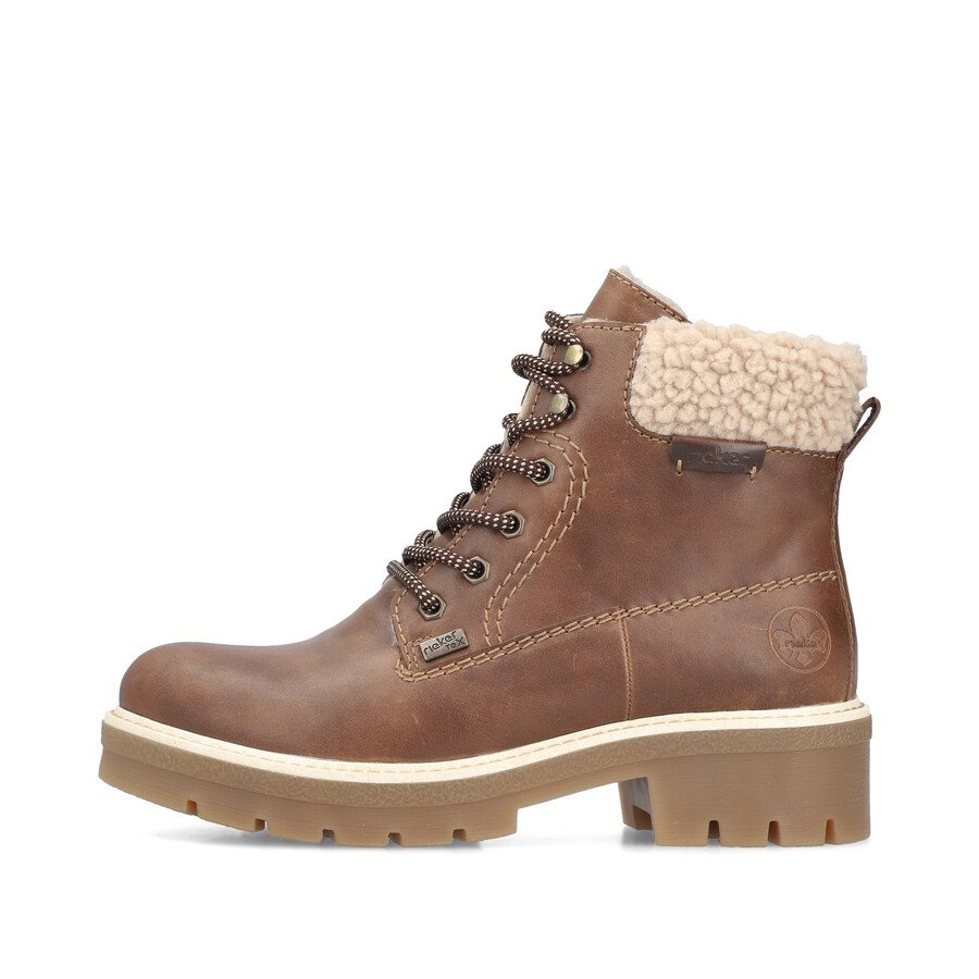 bottes marron à fermeture éclair pour femmes rieker y8118-22