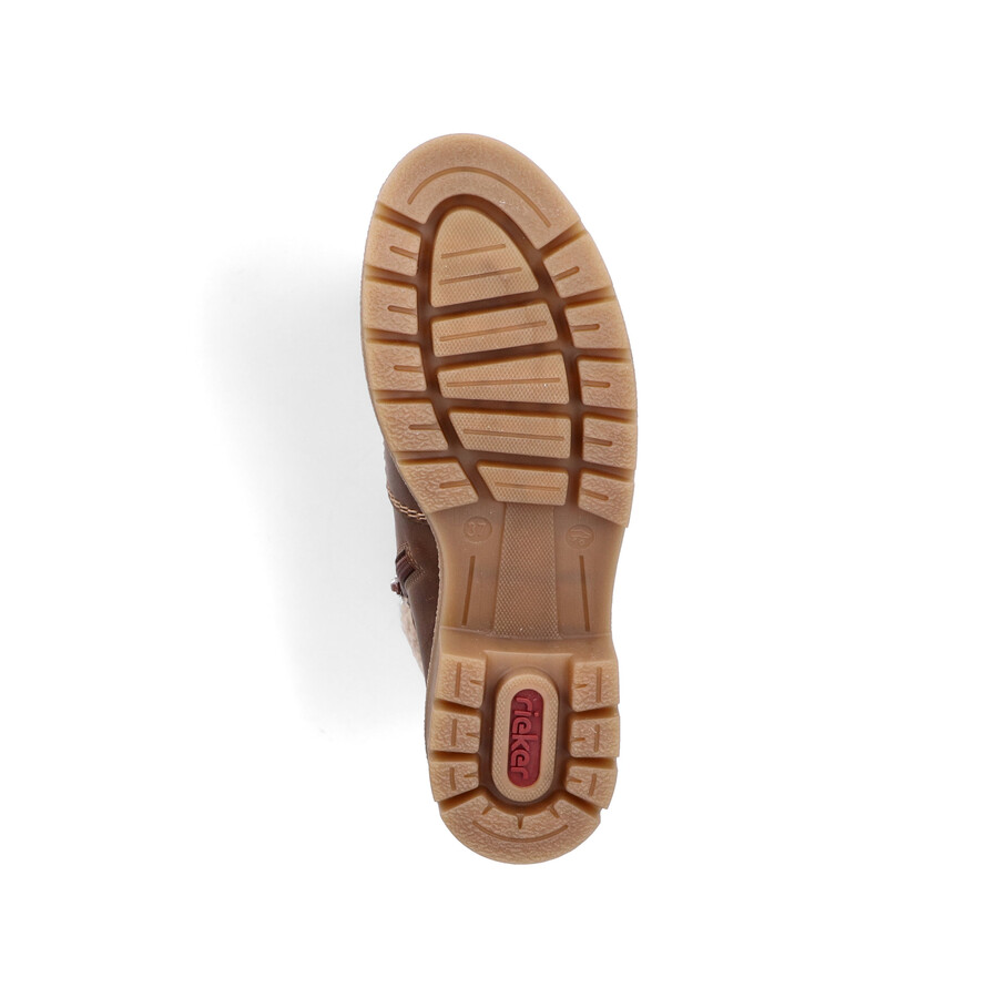 bottes marron à fermeture éclair pour femmes rieker y8118-22