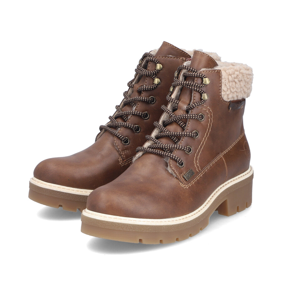 bottes marron à fermeture éclair pour femmes rieker y8118-22
