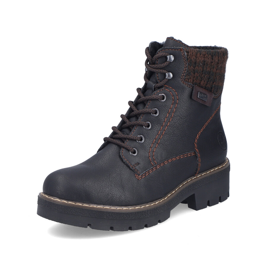 bottes noires à fermeture éclair pour femmes rieker y8130-00