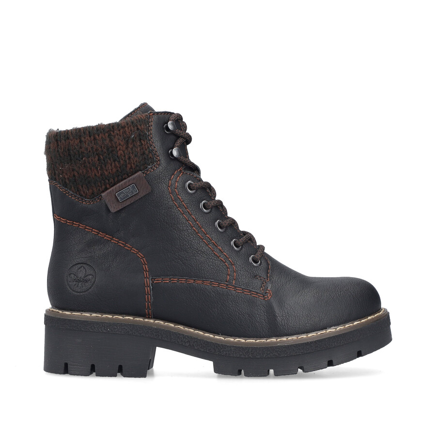 bottes noires à fermeture éclair pour femmes rieker y8130-00