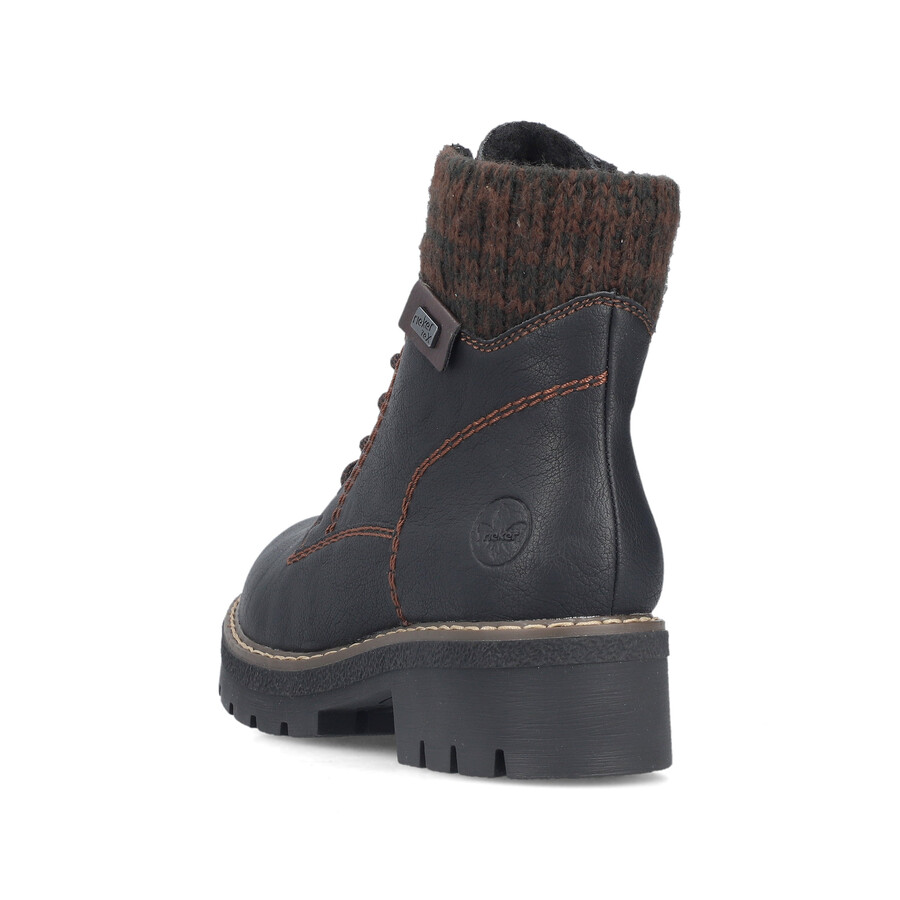 bottes noires à fermeture éclair pour femmes rieker y8130-00