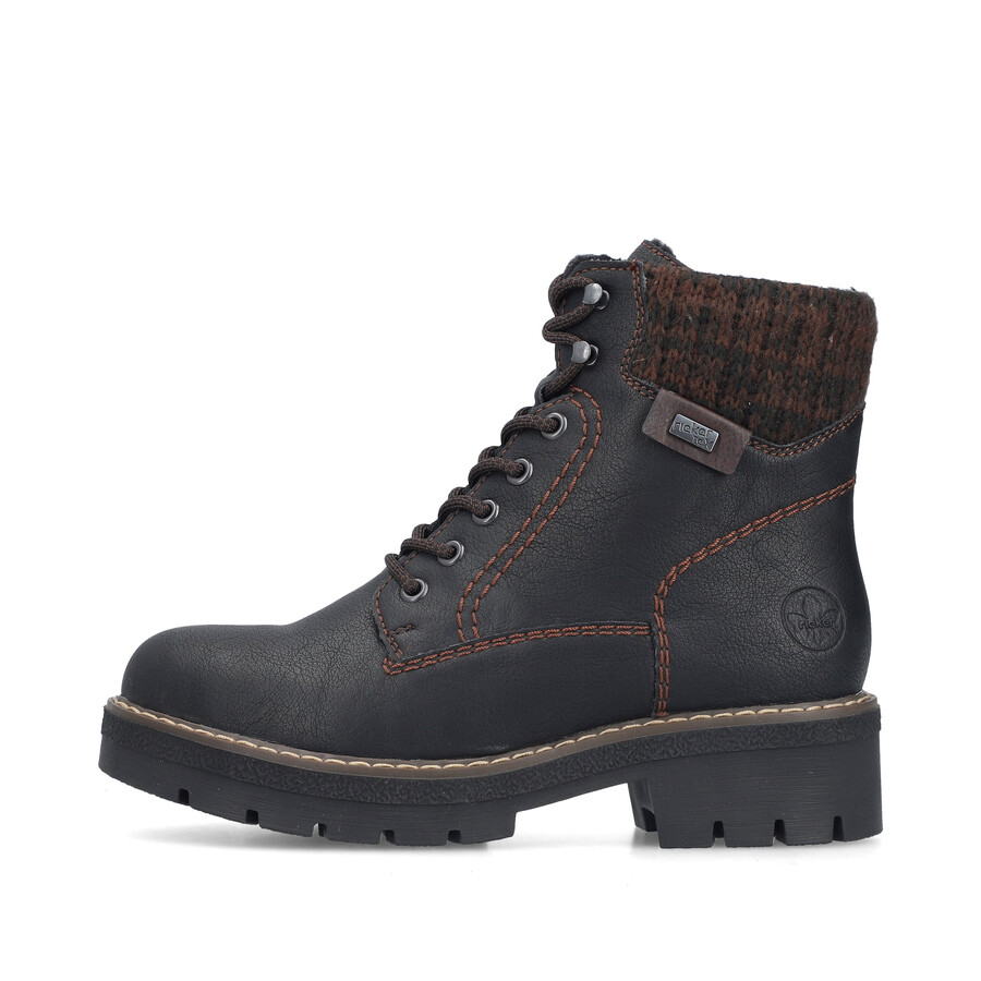 bottes noires à fermeture éclair pour femmes rieker y8130-00