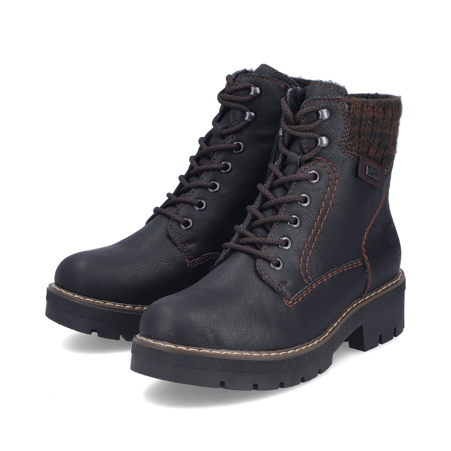 bottes noires à fermeture éclair pour femmes rieker y8130-00
