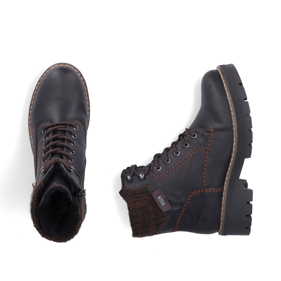 bottes noires à fermeture éclair pour femmes rieker y8130-00