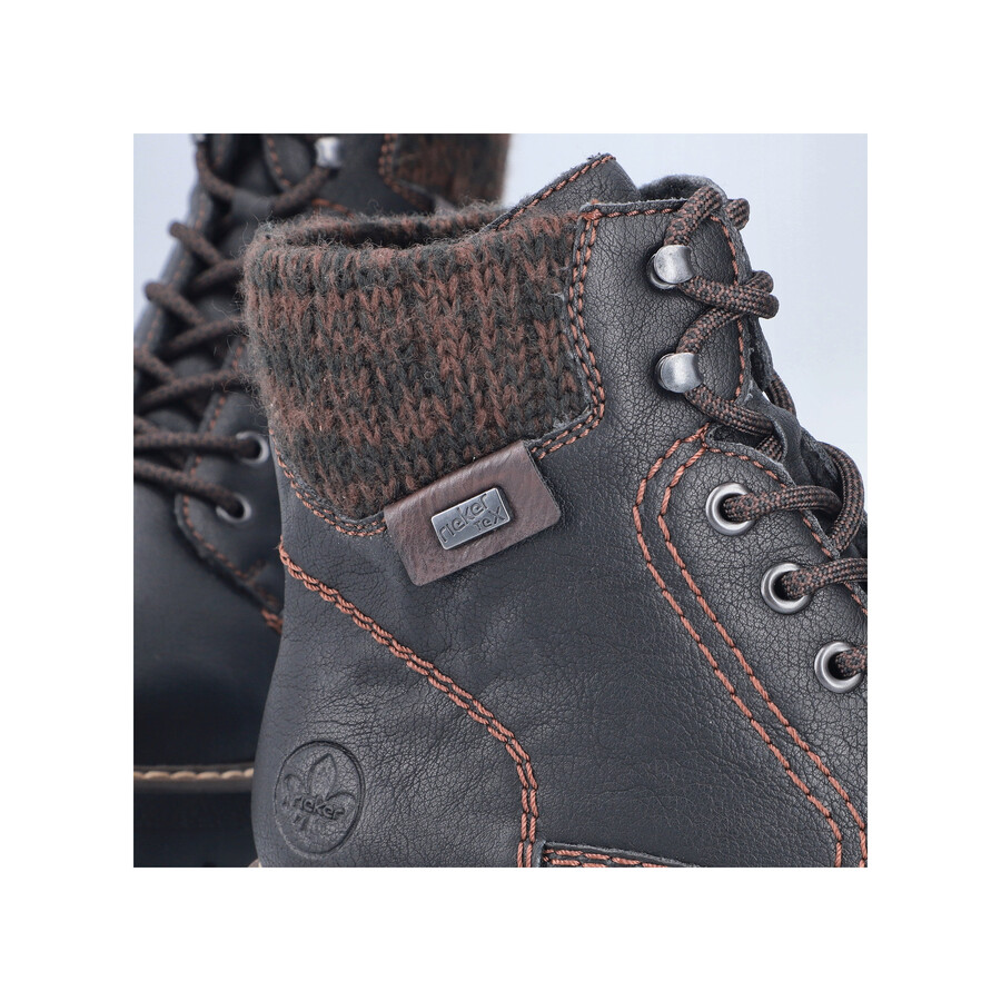 bottes noires à fermeture éclair pour femmes rieker y8130-00