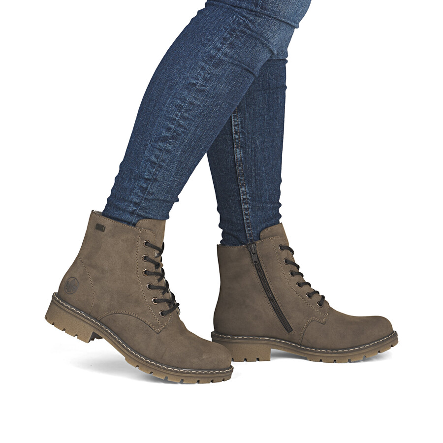 bottes marron à fermeture éclair pour femmes rieker y9103-24
