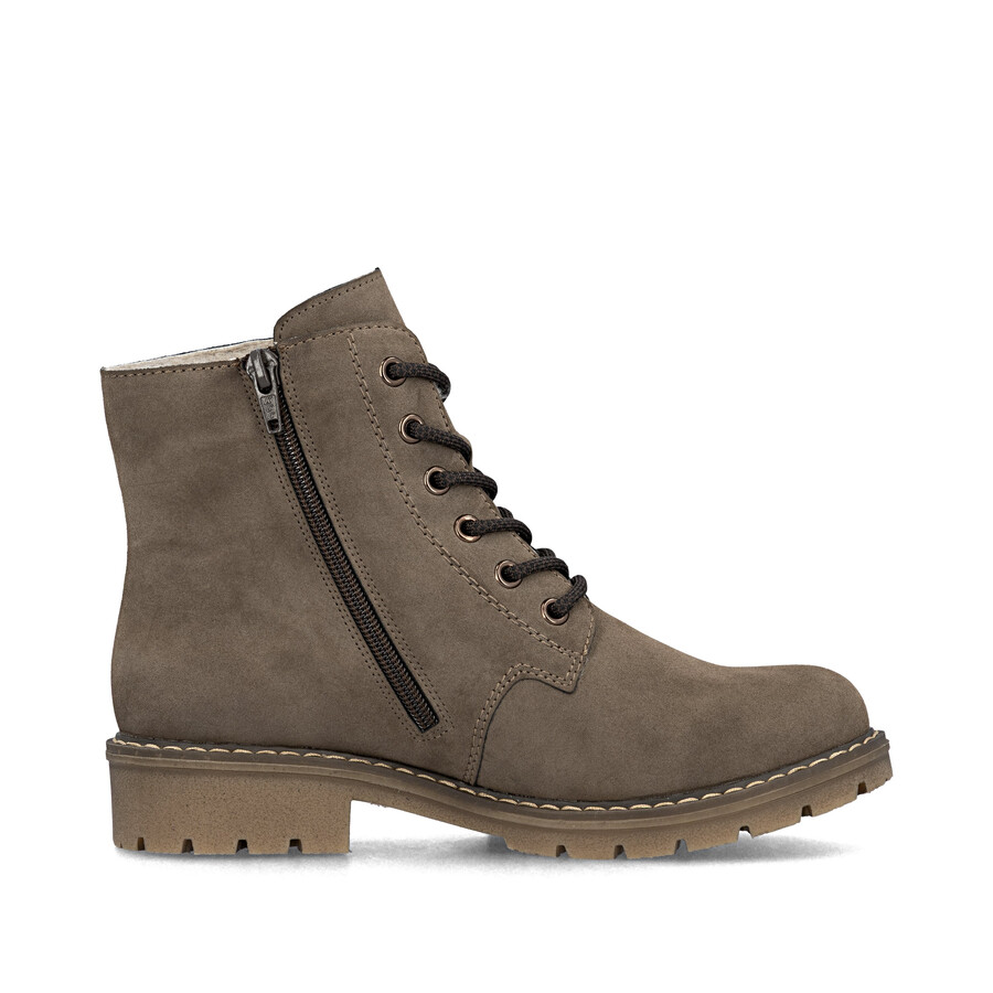 bottes marron à fermeture éclair pour femmes rieker y9103-24