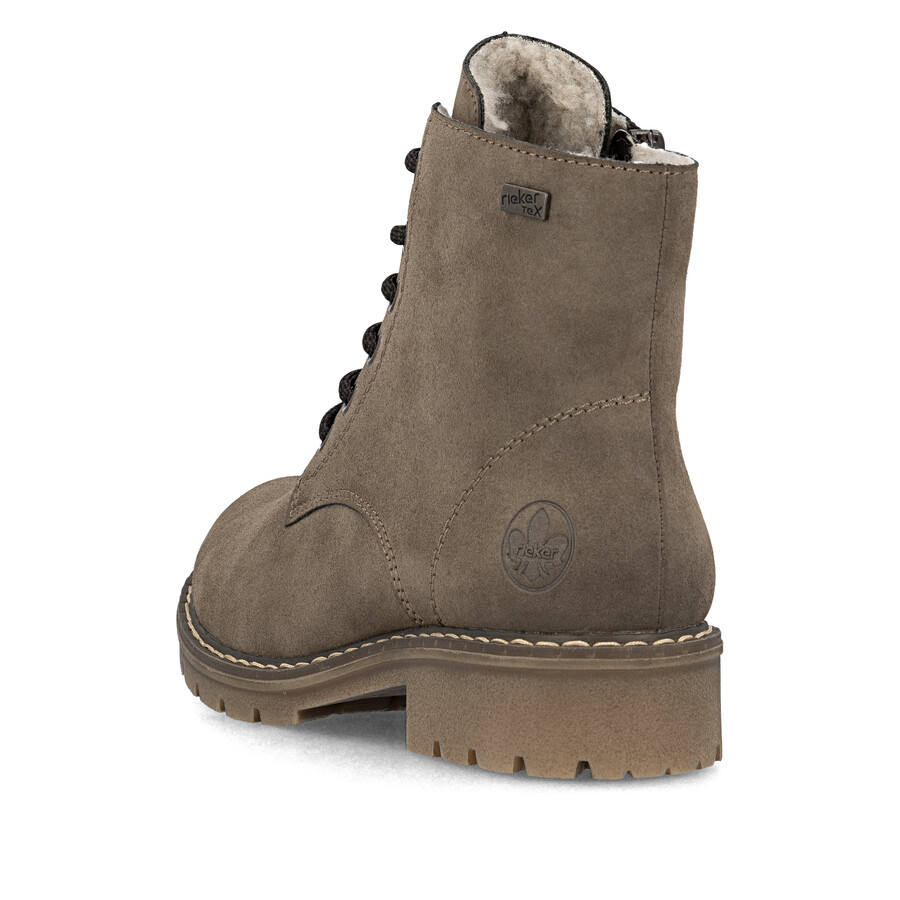 bottes marron à fermeture éclair pour femmes rieker y9103-24