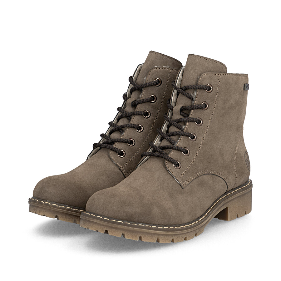 bottes marron à fermeture éclair pour femmes rieker y9103-24
