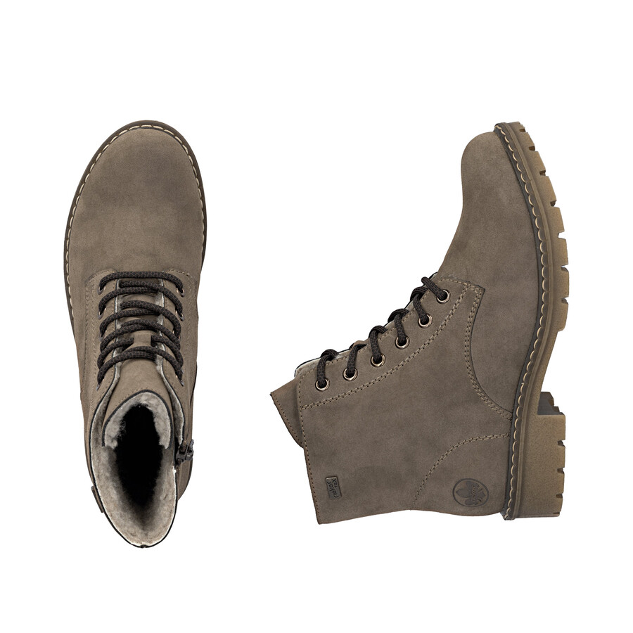 bottes marron à fermeture éclair pour femmes rieker y9103-24