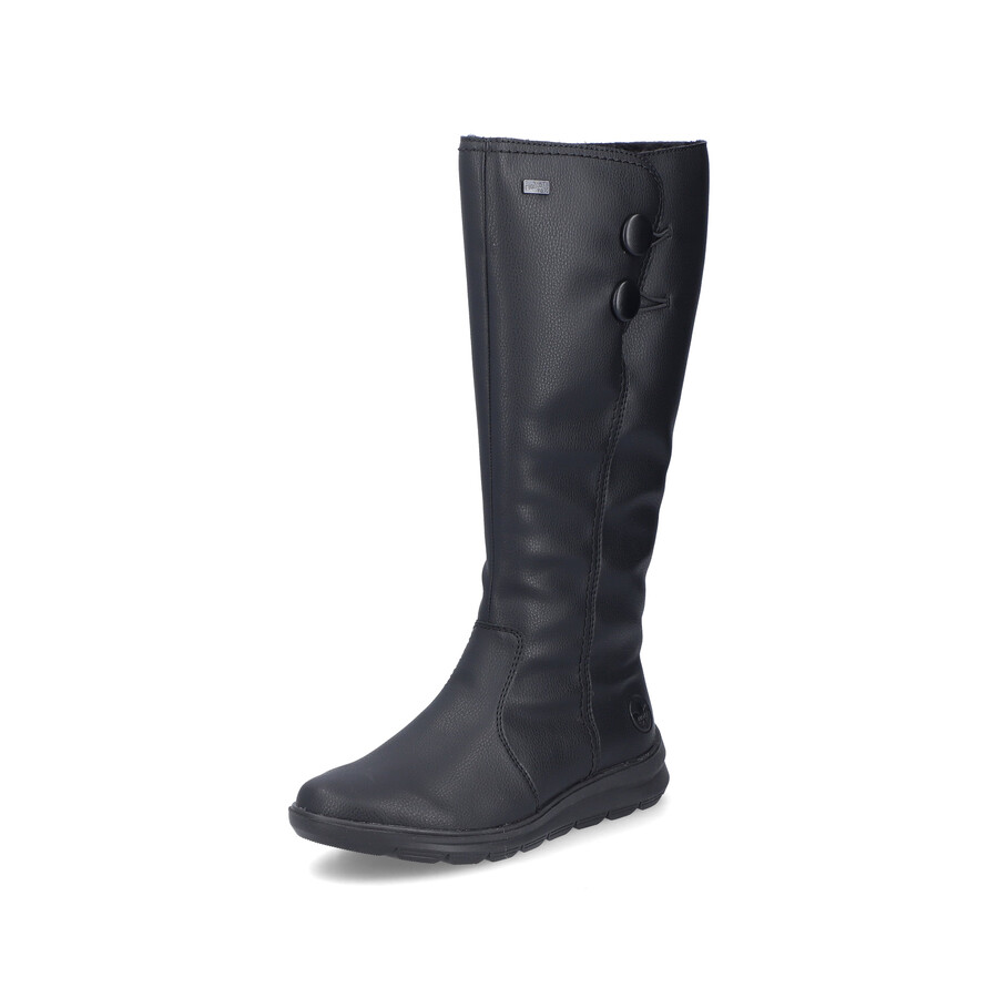 bottes noires à fermeture éclair pour femmes rieker z0090-00