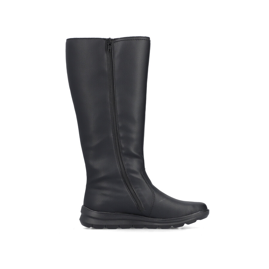 bottes noires à fermeture éclair pour femmes rieker z0090-00