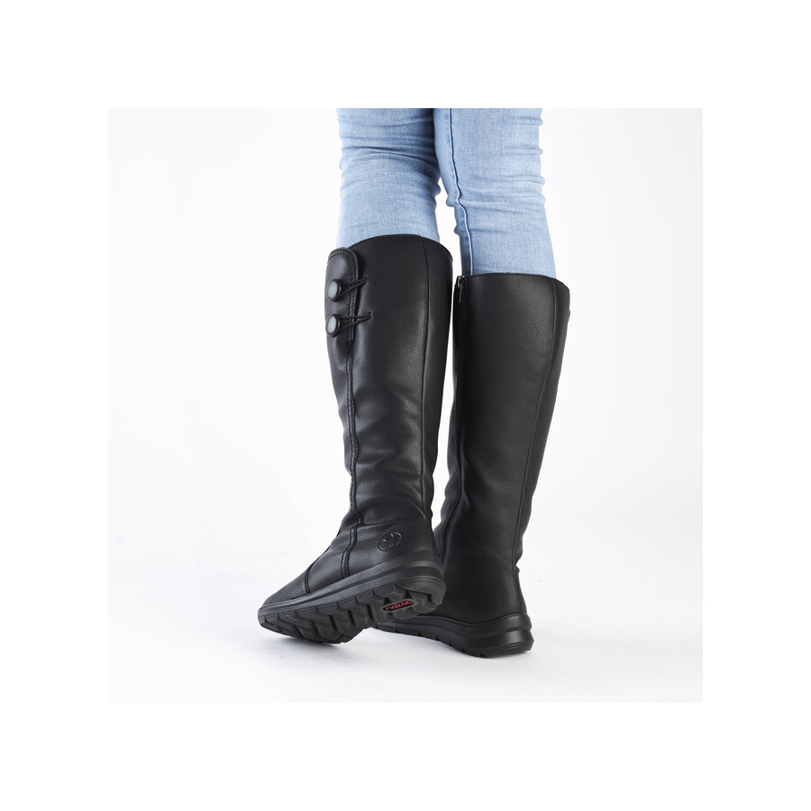 bottes noires à fermeture éclair pour femmes rieker z0090-00