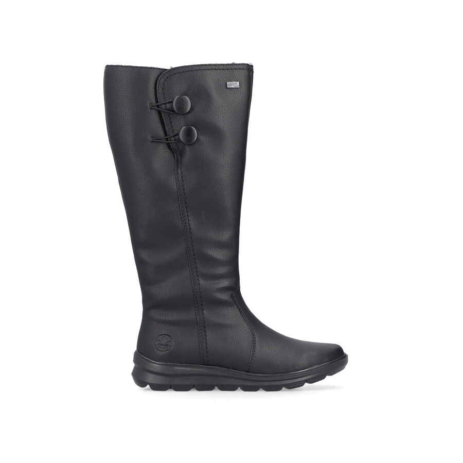 bottes noires à fermeture éclair pour femmes rieker z0090-00