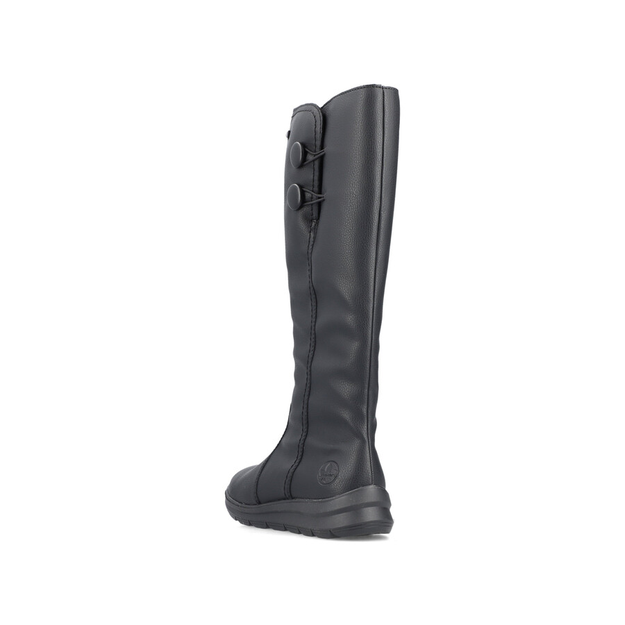 bottes noires à fermeture éclair pour femmes rieker z0090-00