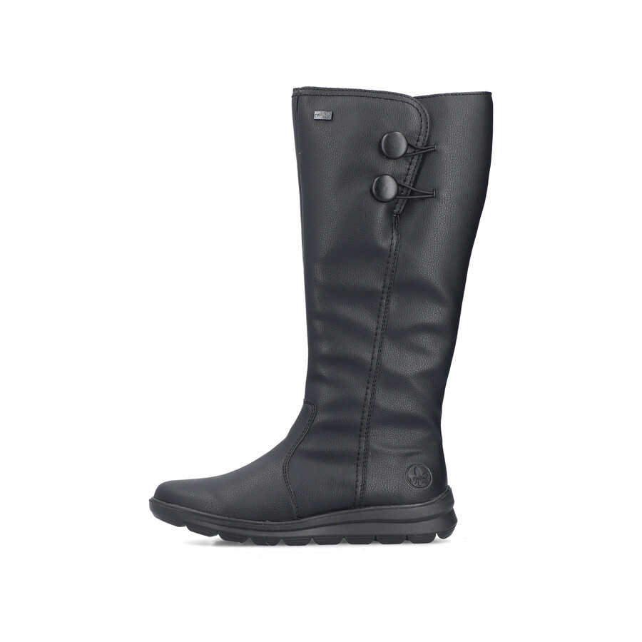 bottes noires à fermeture éclair pour femmes rieker z0090-00