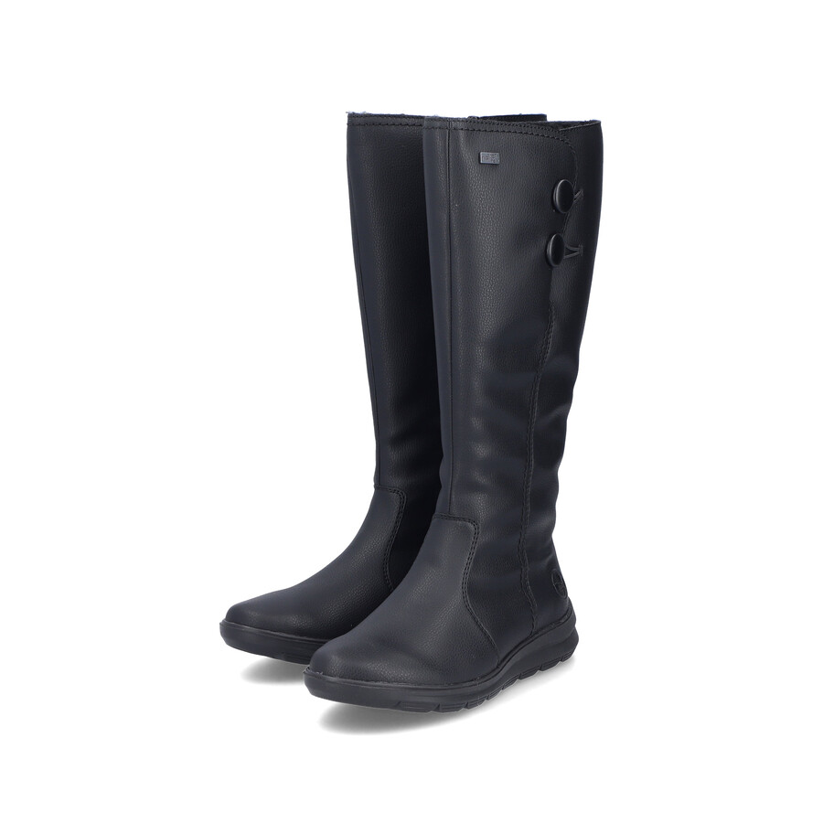 bottes noires à fermeture éclair pour femmes rieker z0090-00
