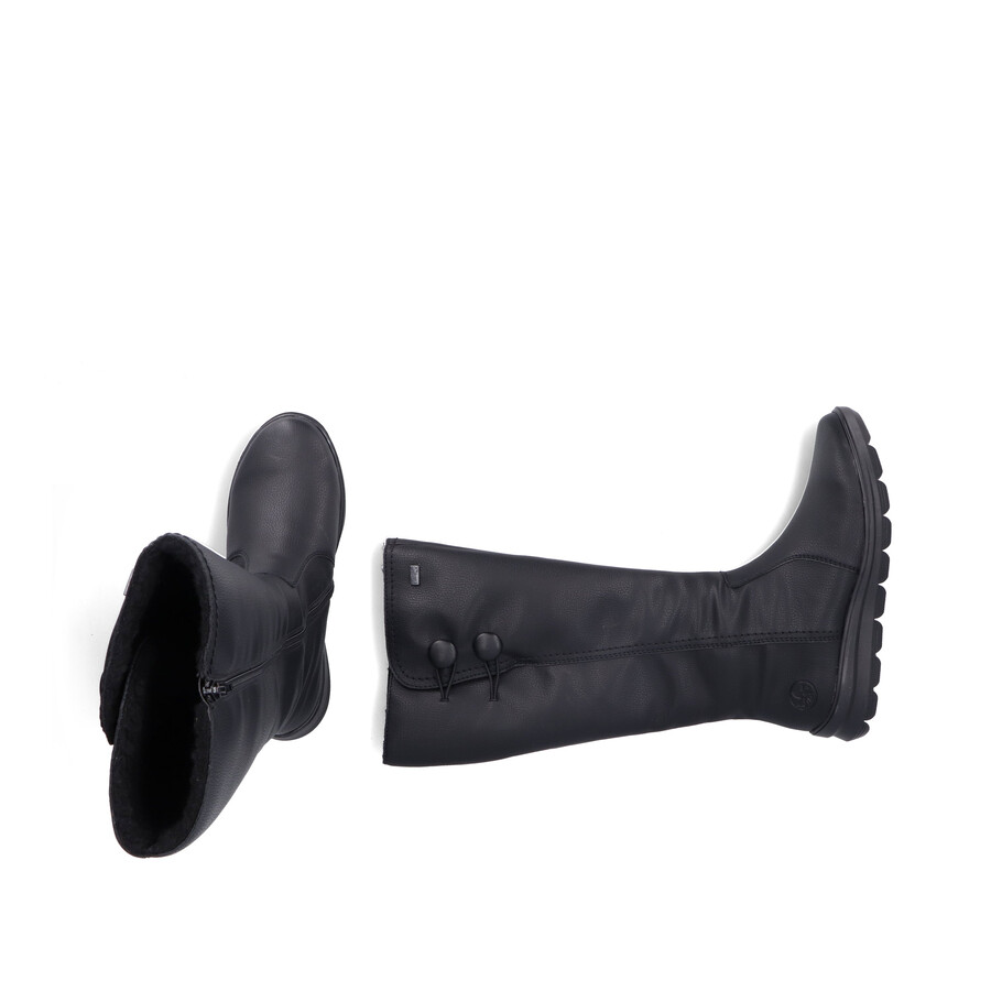 bottes noires à fermeture éclair pour femmes rieker z0090-00