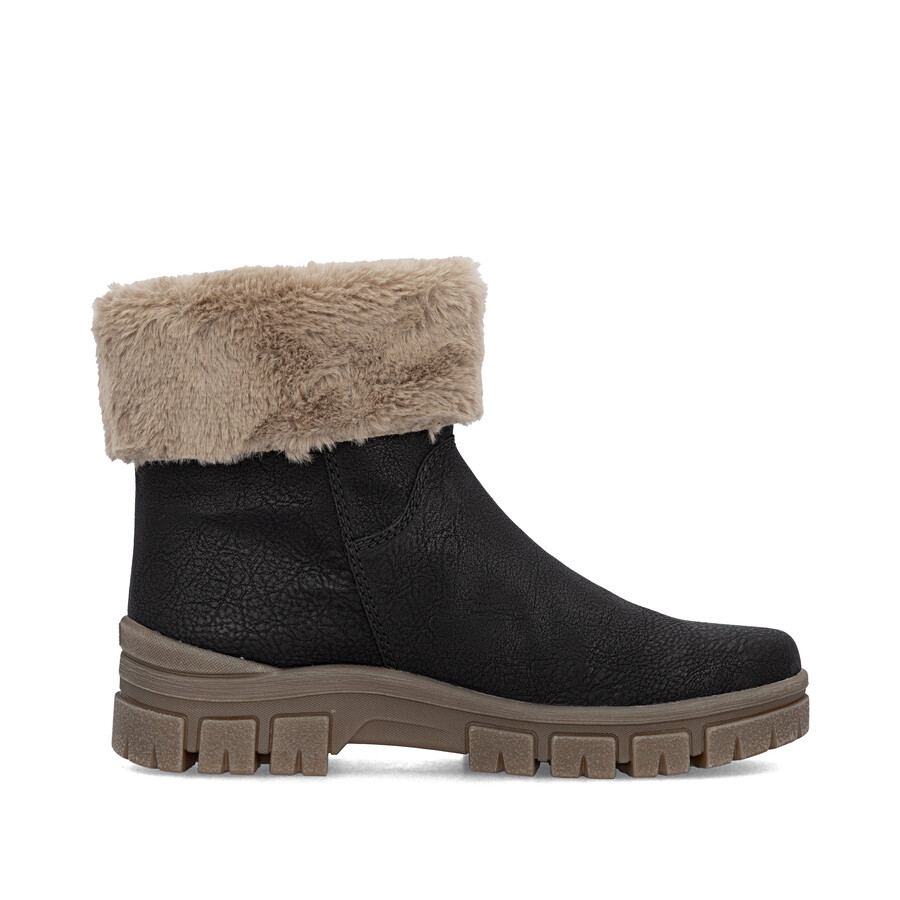 bottes noires à fermeture éclair pour femmes rieker z1182-00