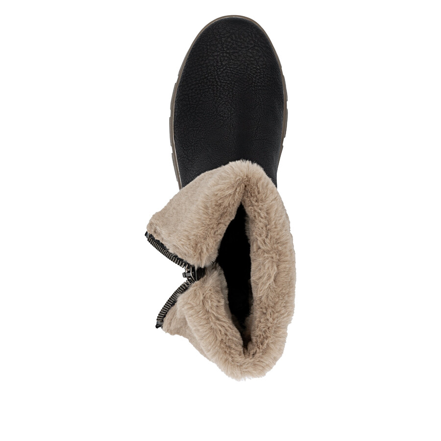 bottes noires à fermeture éclair pour femmes rieker z1182-00