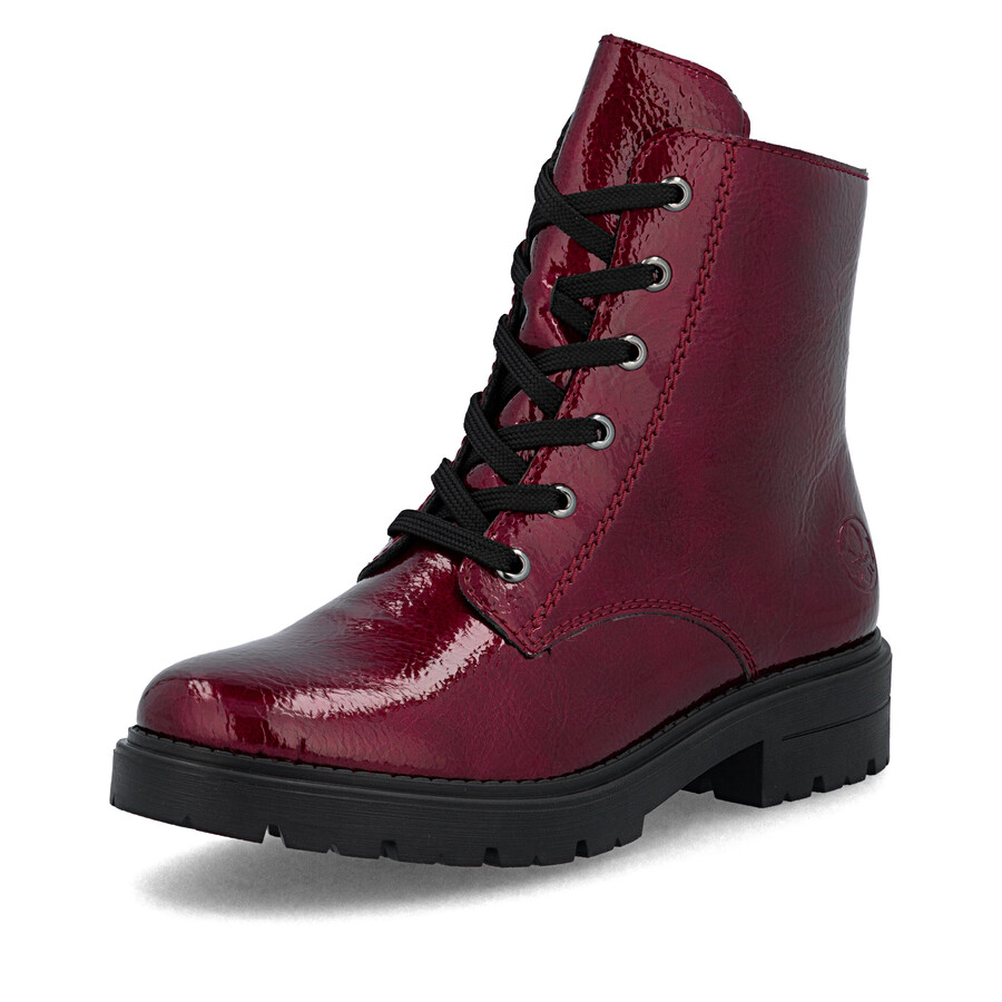 bottes rouges à fermeture éclair pour femmes rieker z2841-33