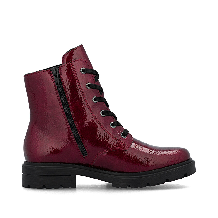 bottes rouges à fermeture éclair pour femmes rieker z2841-33
