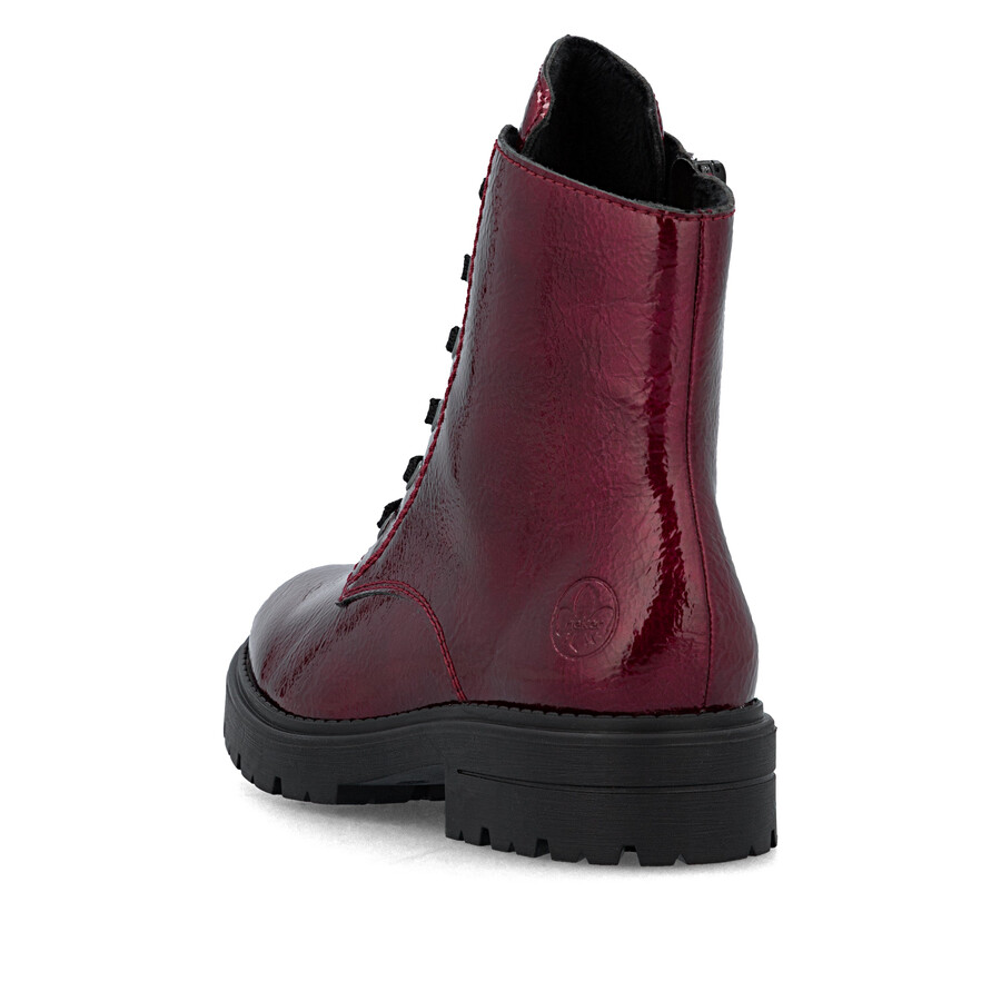 bottes rouges à fermeture éclair pour femmes rieker z2841-33