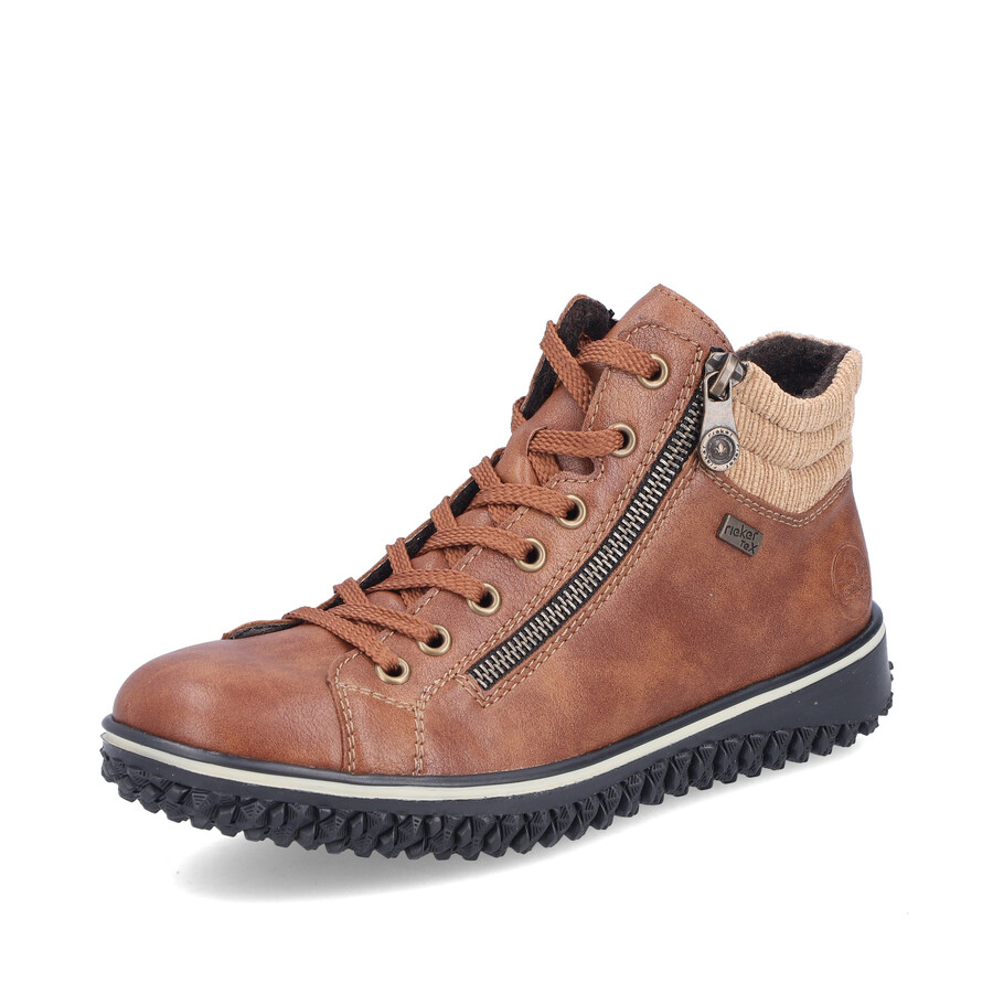 bottes marron à fermeture éclair pour femmes rieker z4263-24