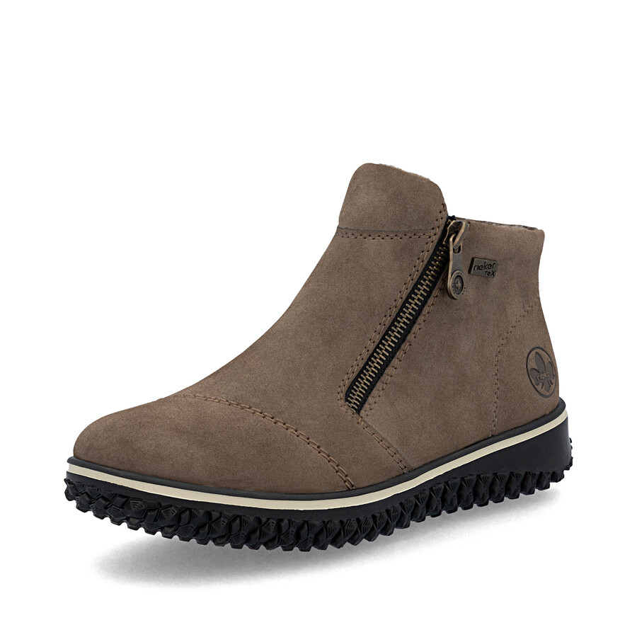 bottes marron à fermeture éclair pour femmes rieker z4265-24