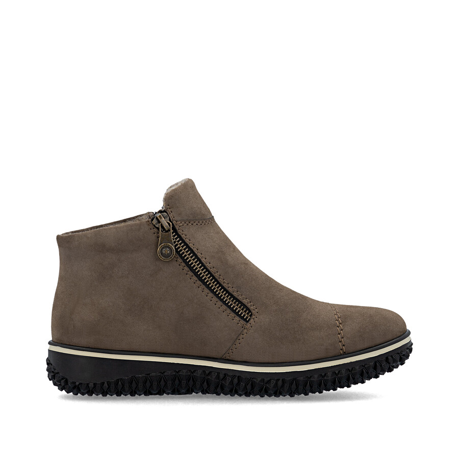 bottes marron à fermeture éclair pour femmes rieker z4265-24