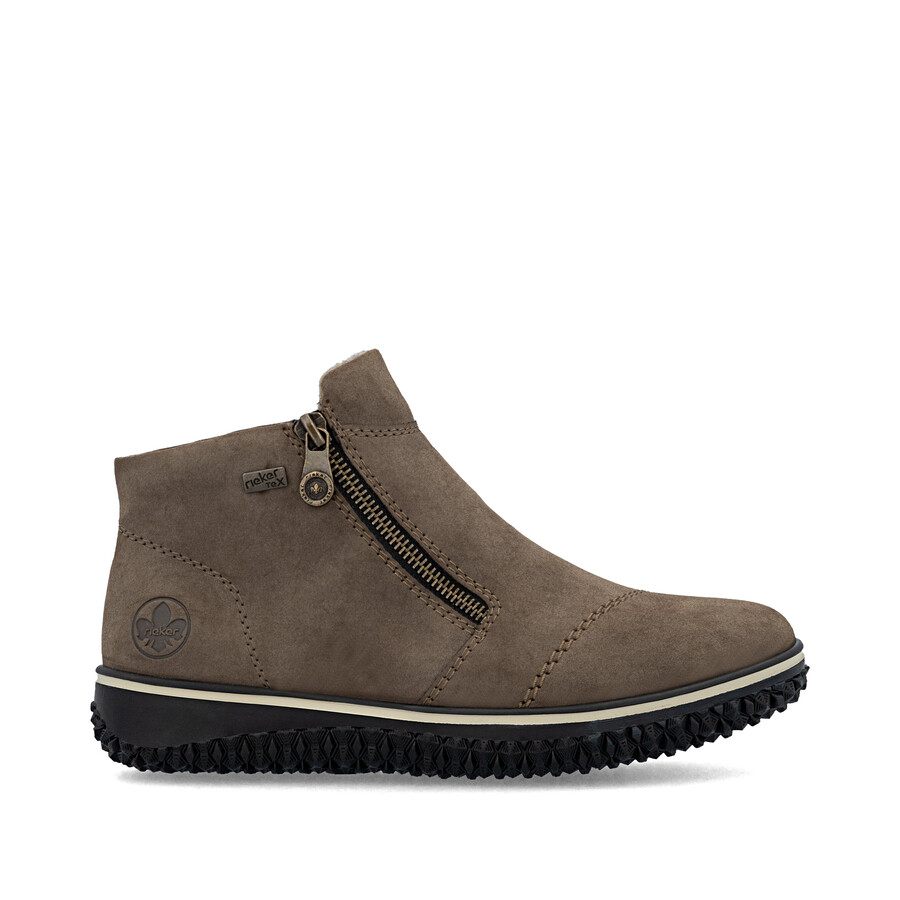 bottes marron à fermeture éclair pour femmes rieker z4265-24