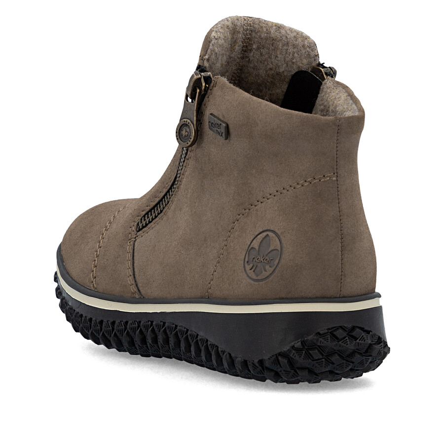 bottes marron à fermeture éclair pour femmes rieker z4265-24