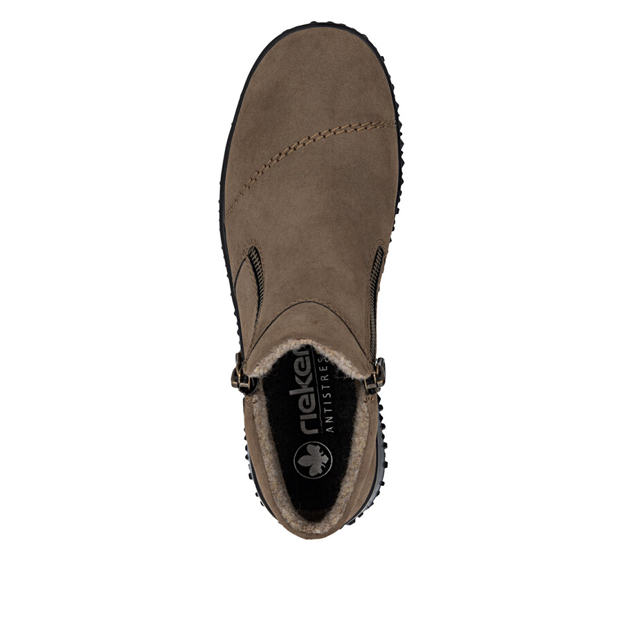 bottes marron à fermeture éclair pour femmes rieker z4265-24