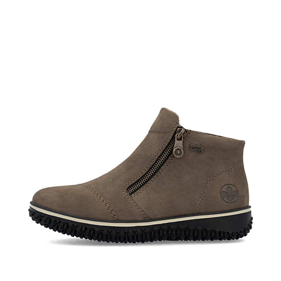 bottes marron à fermeture éclair pour femmes rieker z4265-24