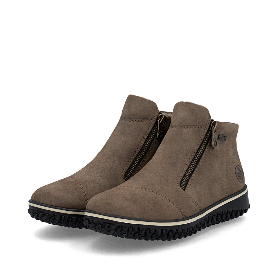 bottes marron à fermeture éclair pour femmes rieker z4265-24
