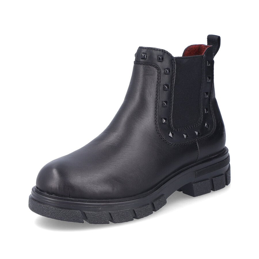 bottes noires à fermeture éclair pour femmes rieker z9154-00