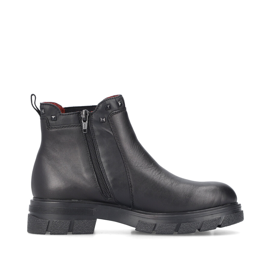 bottes noires à fermeture éclair pour femmes rieker z9154-00